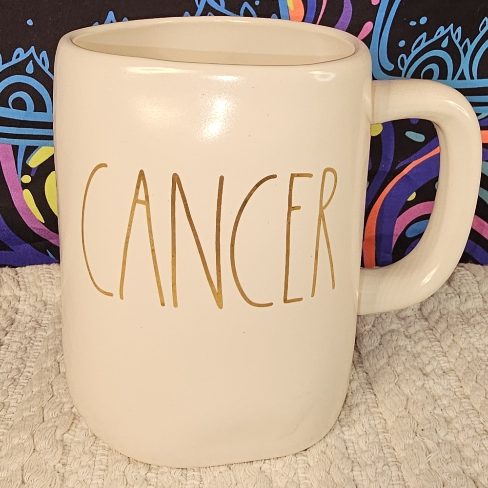 Rae Dunn Cancer Mug - Cream and Gold